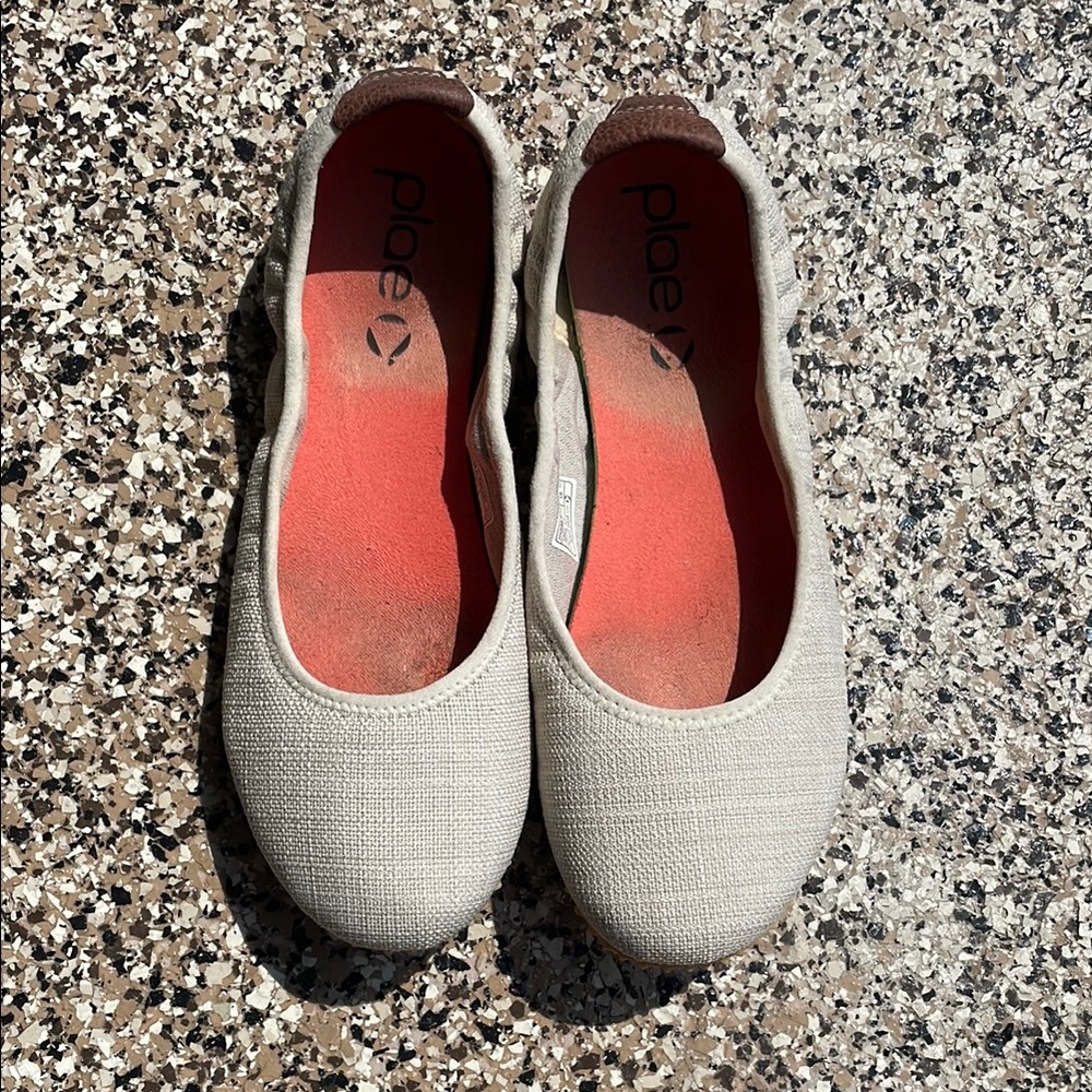 PLAE Crosby Cream Slip-On Ballet Flats